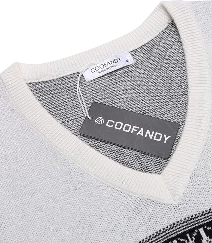 COOFANDY Men Casual V Neck Sweater Ribbed Knit Slim Fit Long Sleeve Pullover Top in Saudi Arabia