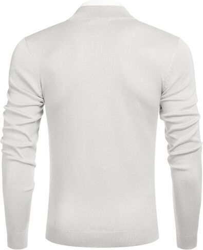 Coofandy Men's Quarter Zip Up Sweaters Slim Fit Lightweight Mock Neck Pullover Casual Polo Sweater in Saudi Arabia