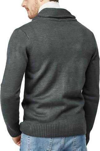 H2H Mens Casual Comfortable Fit Cardigan Sweater Shawl Collar Soft Fabric in Saudi Arabia