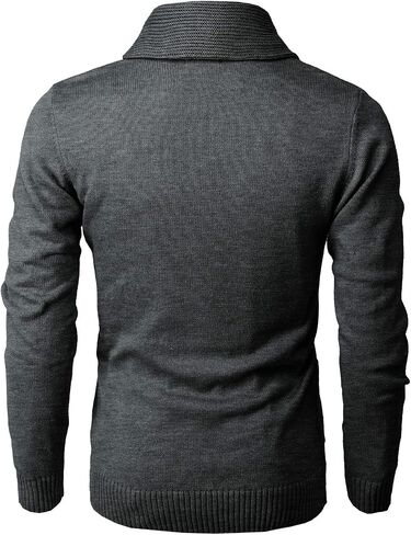 H2H Mens Casual Comfortable Fit Cardigan Sweater Shawl Collar Soft Fabric in Saudi Arabia