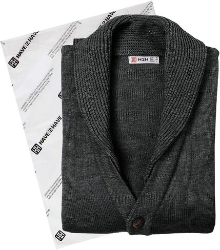 H2H Mens Casual Comfortable Fit Cardigan Sweater Shawl Collar Soft Fabric in Saudi Arabia