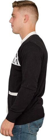 Revenge of the Nerds Tri Lambda Black with White Mens Costume Cardigan Sweater in Saudi Arabia