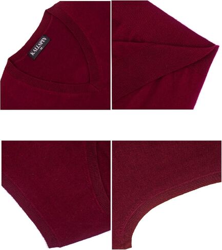 Kallspin Men’s Cashmere Wool Blend Relax Fit Vest Knit V-Neck Sweater in Saudi Arabia