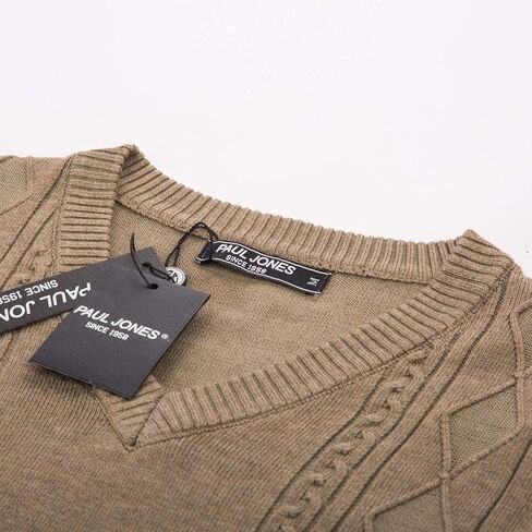 PJ PAUL JONES Men's V Neck Sweater Vest Cable Knitted Pullover Sweaters Vest in Saudi Arabia