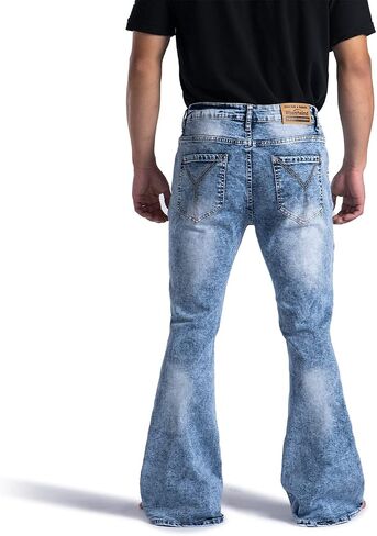 70s Disco Pants for Men Relaxed Stretch 60s 70sBell Bottom Fit Comfort Flared Retro Leg Denim Vintage Jeans in Kuwait
