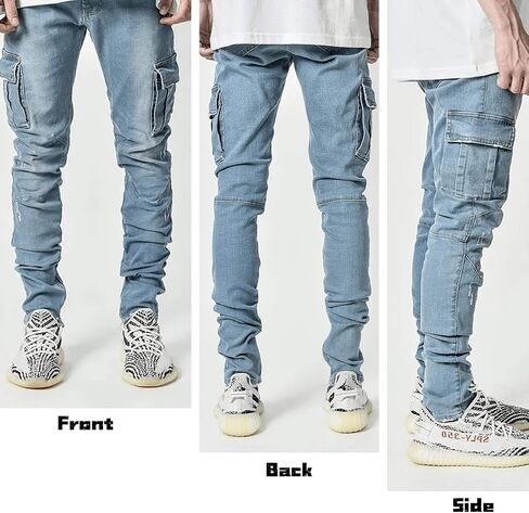 Pantete Mens Slim Fit Jeans 7 Pockets Stretch Skinny Denim Pencil Pants Nova Fashion in Saudi Arabia