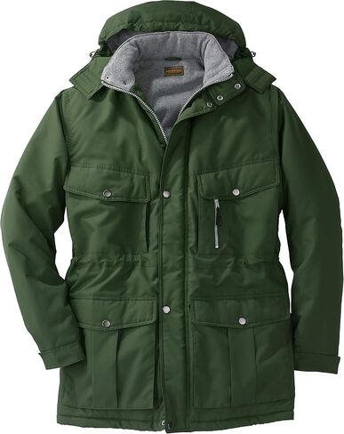 Boulder Creek by KingSize Men's Big & Tall Fleece-Lined Parka with Detachable Hood and 6 Pockets Coat in Kuwait