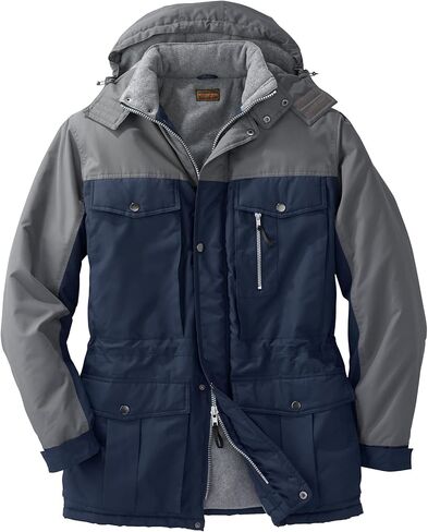 Boulder Creek by KingSize Men's Big & Tall Fleece-Lined Parka with Detachable Hood and 6 Pockets Coat in Kuwait