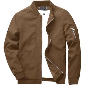 CRYSULLY Men's Spring Fall Casual Slim Fit Thin Lightweight Outwear Sportswear Bomber Jacket Coat in Saudi Arabia