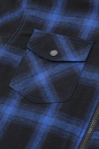 ZENTHACE Men's Sherpa Lined Full Zip Hooded Plaid Shirt Jacket in Saudi Arabia