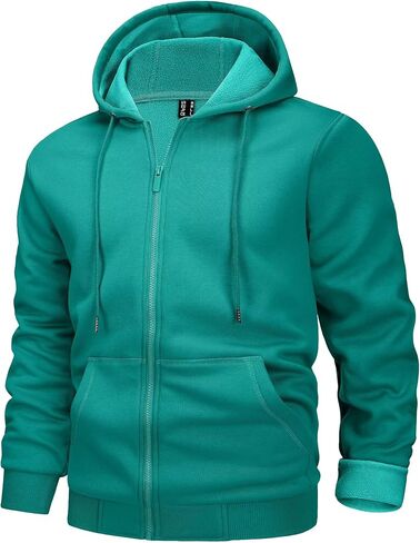 MAGCOMSEN Men's Fleece Hoodie Jacket Full Zip Warm Fuzzy Winter Coats With Hood Athletic Hiking Outwear in Kuwait