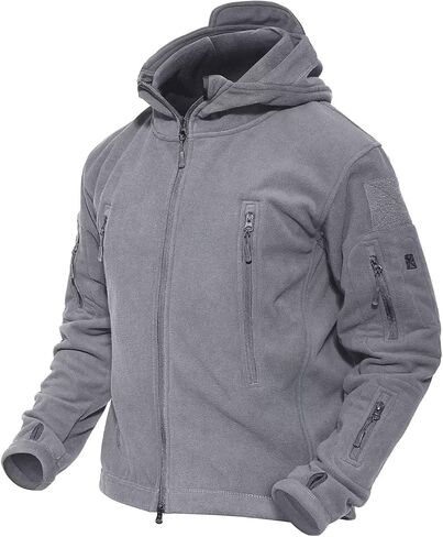 MAGCOMSEN Men's Hoodie Fleece Jacket 6 Zip-Pockets Warm Winter Jacket Military Tactical Jacket in Saudi Arabia