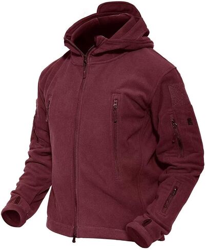 MAGCOMSEN Men's Hoodie Fleece Jacket 6 Zip-Pockets Warm Winter Jacket Military Tactical Jacket in Saudi Arabia