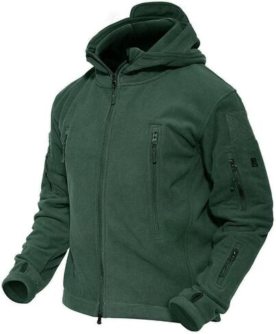 MAGCOMSEN Men's Hoodie Fleece Jacket 6 Zip-Pockets Warm Winter Jacket Military Tactical Jacket in Saudi Arabia