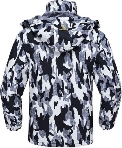 Rdruko Men's Outdoor Ski Snow Jacket Waterproof Fleece Mountain Hooded Winter Coat in Saudi Arabia