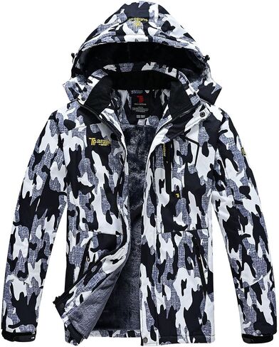 Rdruko Men's Outdoor Ski Snow Jacket Waterproof Fleece Mountain Hooded Winter Coat in Saudi Arabia