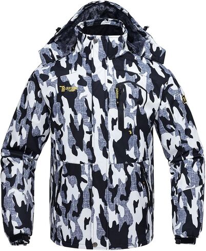 Rdruko Men's Outdoor Ski Snow Jacket Waterproof Fleece Mountain Hooded Winter Coat in Saudi Arabia