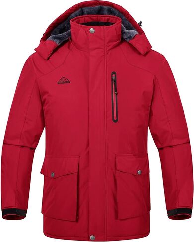 Rdruko Men's Outdoor Ski Snow Jacket Waterproof Fleece Mountain Hooded Winter Coat in Saudi Arabia