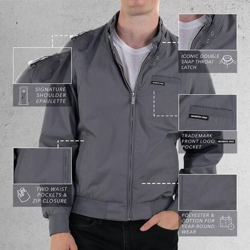 Members Only Classic Iconic Racer Lightweight Bomber Jackets Unisex in Kuwait