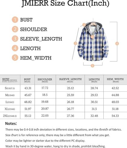 JMIERR Flannel Hoodies for Men Casual Button Down Plaid Long Sleeve Lightweight Shirts Jackets in Saudi Arabia