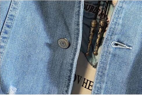 CCSYUS Men's Denim Trucker Jacket Distressed Ripped Motorcycle Slim Fit Blue Jean Jackets Coat in Saudi Arabia