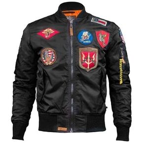 Top Gun® MA-1 Nylon Bomber Jacket with Patches in Kuwait