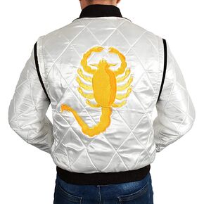 Mens Motorcycle Driver Gosling Scorpio Logo Bomber Satin Jacket - Lightweight Jacket For Men in Saudi Arabia
