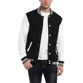 COOFANDY Mens Fashion Varsity Jacket Causal Slim Fit Cotton Bomber Jackets in Saudi Arabia