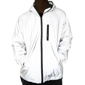 fangfei Reflective Coat Hooded Windbreaker Fashion Runing Pocket Jacket in Saudi Arabia