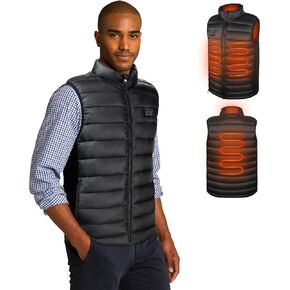 Loowoko Heated Vest for Men with Battery Pack Included, Rechargeable Heated Jacket Coat Electric Heating Vests for Winter