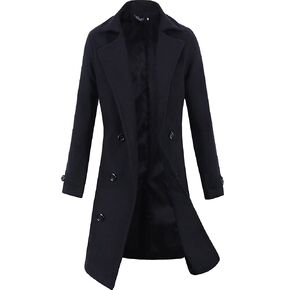 Lende Men Trench Coat Winter Long Jacket Double Breasted Overcoat in Saudi Arabia