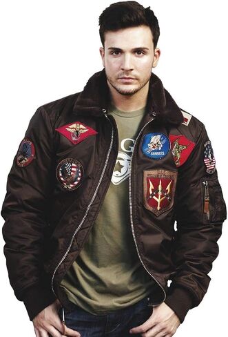 Top Gun Official B-15 Men’s Flight Bomber Jacket with Patches in Kuwait