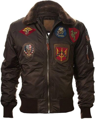 Top Gun Official B-15 Men’s Flight Bomber Jacket with Patches in Kuwait