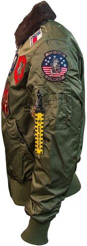 Top Gun Official B-15 Men’s Flight Bomber Jacket with Patches in Kuwait