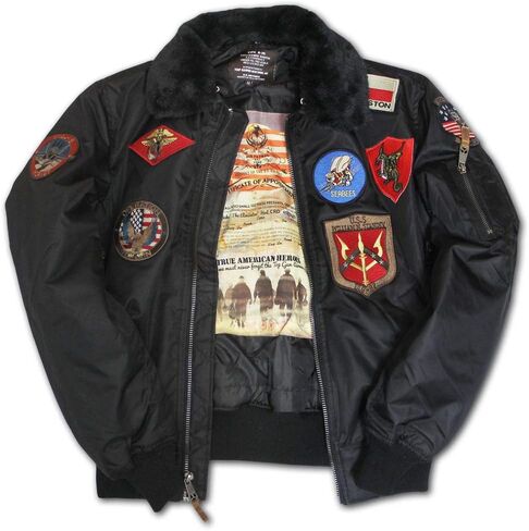 Top Gun Official B-15 Men’s Flight Bomber Jacket with Patches in Kuwait