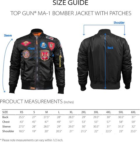 Top Gun® MA-1 Nylon Bomber Jacket with Patches in Kuwait