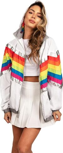 سترات مقاومة للرياح من Tipsy Elves - سترة واقية من الرياح بغطاء للرأس تعود إلى فترة الثمانينات in Kuwait