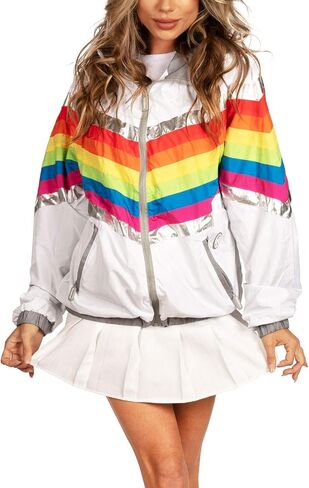 سترات مقاومة للرياح من Tipsy Elves - سترة واقية من الرياح بغطاء للرأس تعود إلى فترة الثمانينات in Kuwait