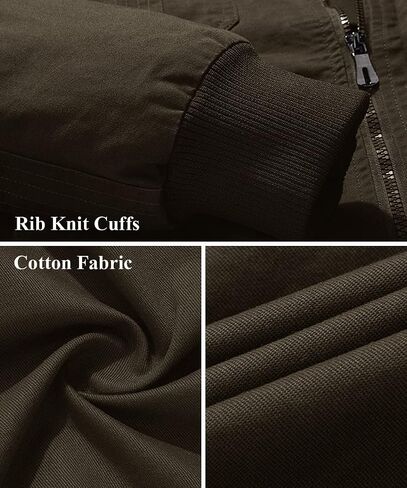 EKLENTSON Men's Cotton Lightweight Multi Pockets Zip Front Stand Collar Military Jackets Windbreaker in Saudi Arabia