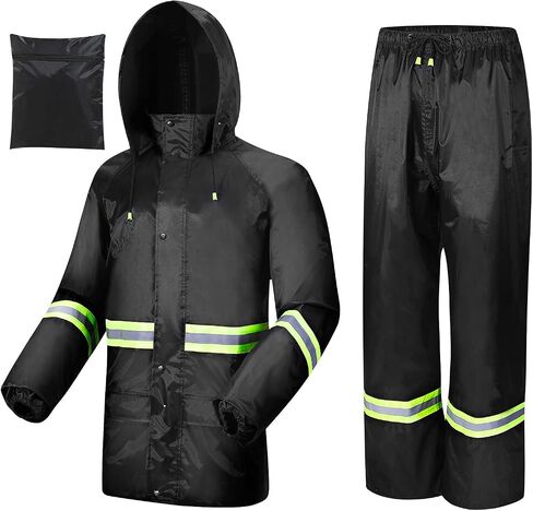 Rain Suits for Men Women Waterproof, Breathable Rain Coats with Eye-Catching Reflective Strip, Durable Rain Gear Jacket Pants in Saudi Arabia