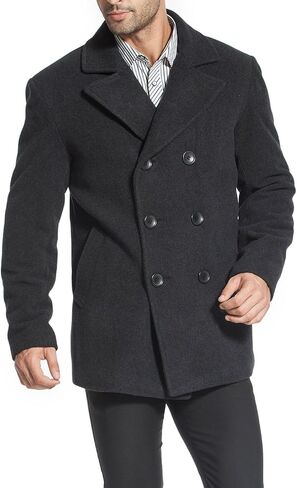 BGSD Men Mark Classic Wool Blend Pea Coat (Regular Big & Tall and Short) in Saudi Arabia