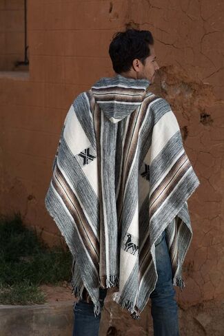 Gamboa Alpaca Poncho Men Hippie Clothes for Men Wool Poncho Men Pancho Men Mens Poncho Cloak with Hood Men Ponchos Adult Mexican Poncho Sweater Panchos in Saudi Arabia