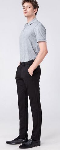 Plaid&Plain Men’s Slim Fit Dress Pants Stretch Dress Pants in Saudi Arabia
