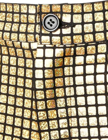 ZEROYAA Mens Night Club Metallic Gold Suit Pants/Straight Leg Trousers in Kuwait