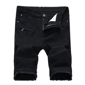 Lavnis Men's Casual Denim Shorts Classic Fit Ripped Distressed Summer Jeans Shorts