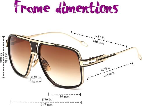 Gobiger Aviator Sunglasses for Men 100%UV Protection Goggle Alloy Frame with Case in Kuwait