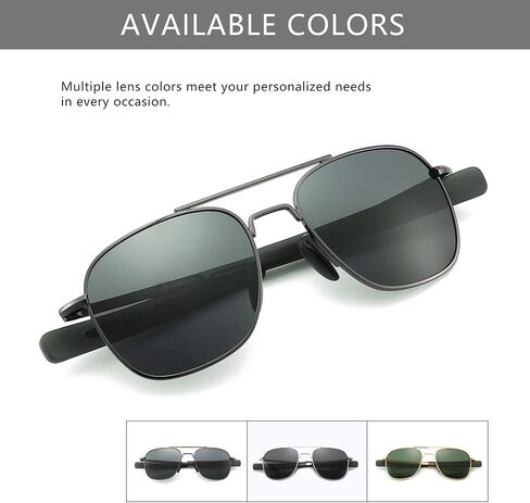 SUNGAIT Men's Military Style Polarized Pilot Aviator Sunglasses Bayonet Temples in Kuwait