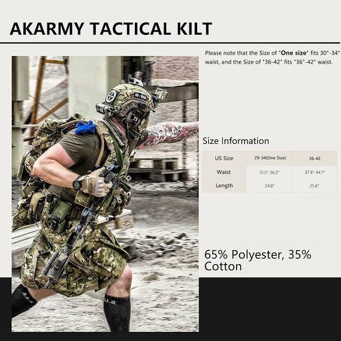 AKARMY Men's Kilt for Men, Camo Scottish Utility Kilt, 23" Pleated Tactical Kilt, Irish Highland Hybrid Kilts with Pockets in Saudi Arabia