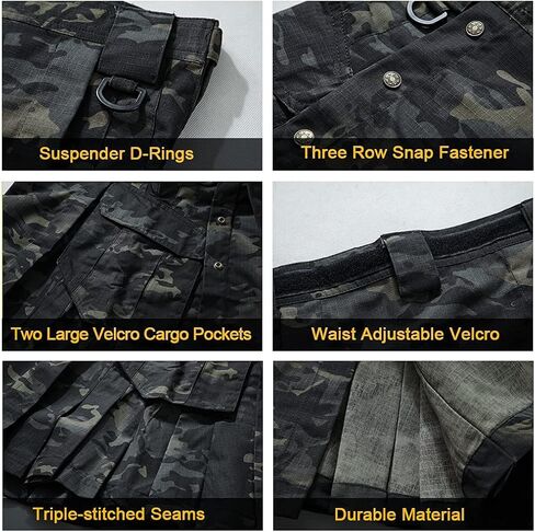 AKARMY Men's Kilt for Men, Camo Scottish Utility Kilt, 23" Pleated Tactical Kilt, Irish Highland Hybrid Kilts with Pockets in Saudi Arabia