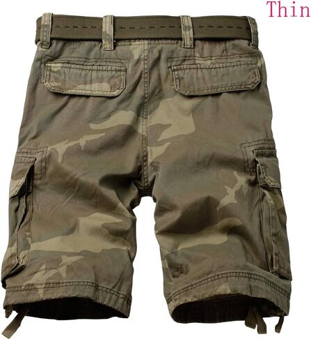 AKARMY Men's Camo Cargo Shorts Outdoor Multi-Pocket Cotton Casual Shorts with No Belt in Saudi Arabia